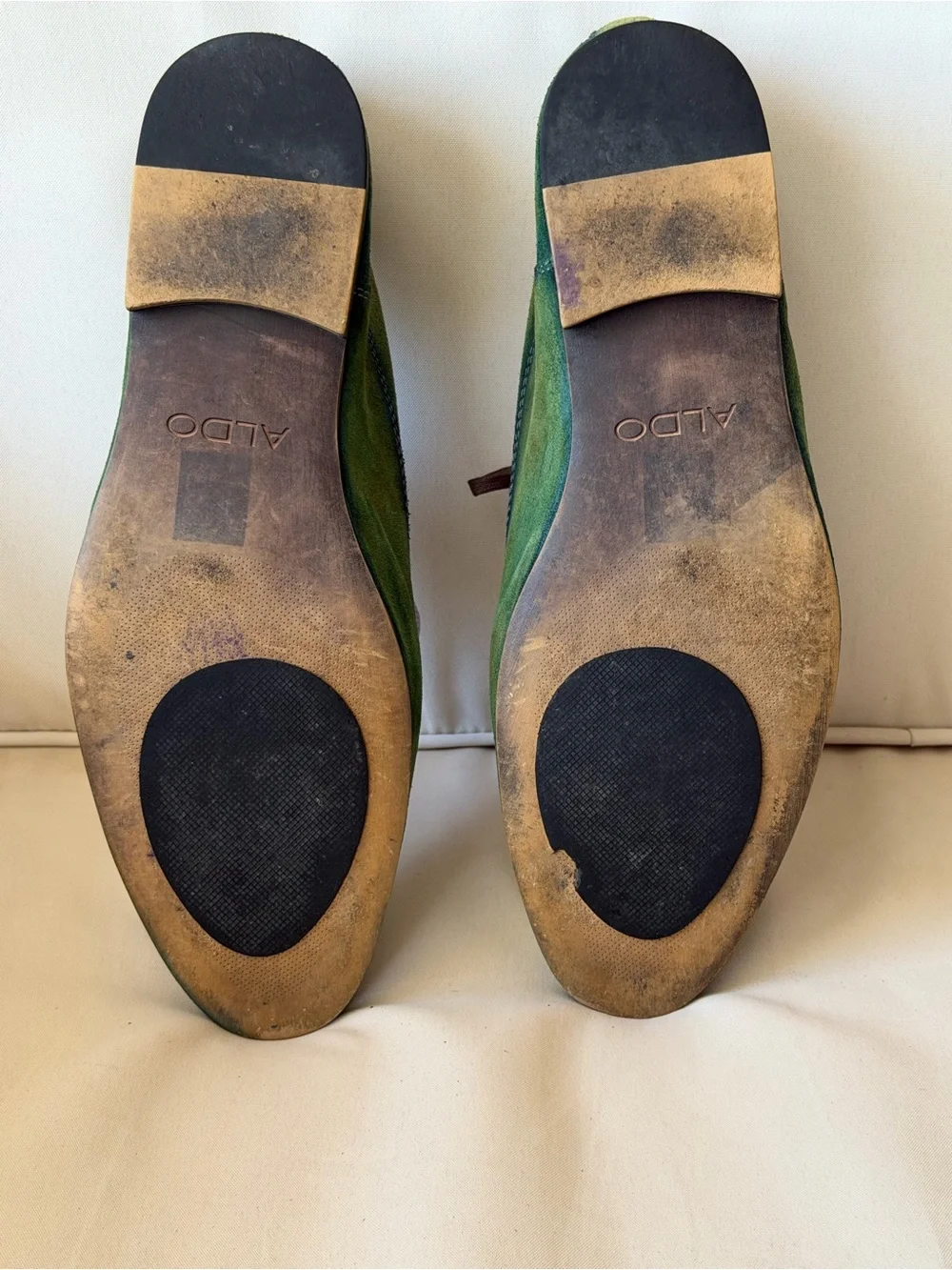 Hand-Finished Green Patina Suede Derby | ALDO | 1 of 1 | Size 9